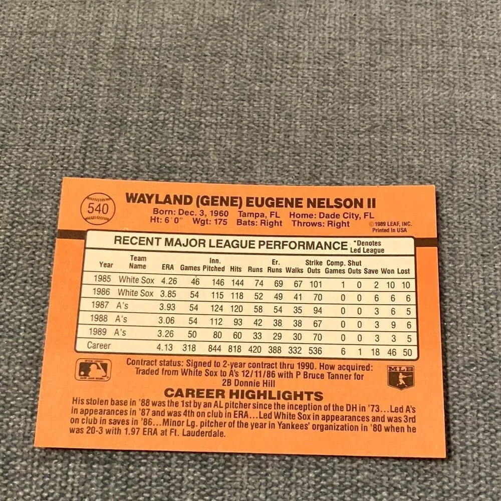 1990 Donruss Oakland A's Baseball Card Trading Card